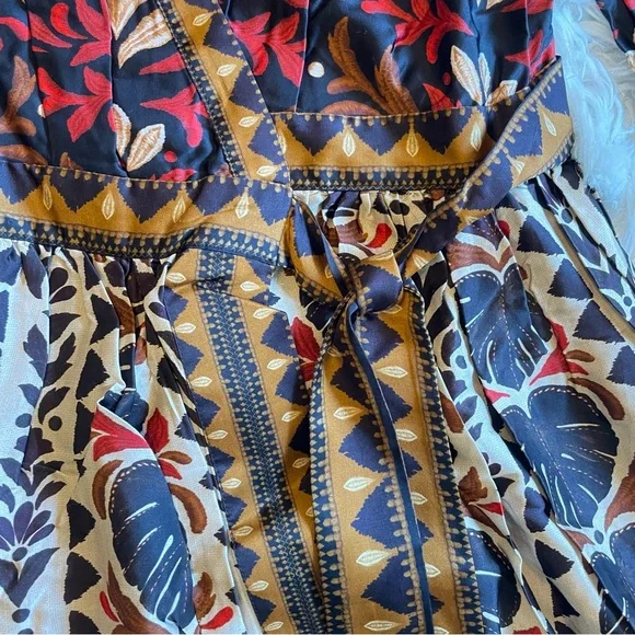Farm Rio Tapestry Garden Multicolor V Neck Wrap Mini Dress NWT Medium - Picture 11 of 16